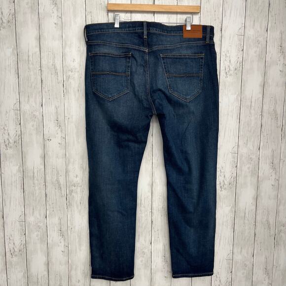 Lucky Brand 121 Slim Straight Dark Wash Cotton Basic Denim Jeans 38x30 - Picture 2 of 9